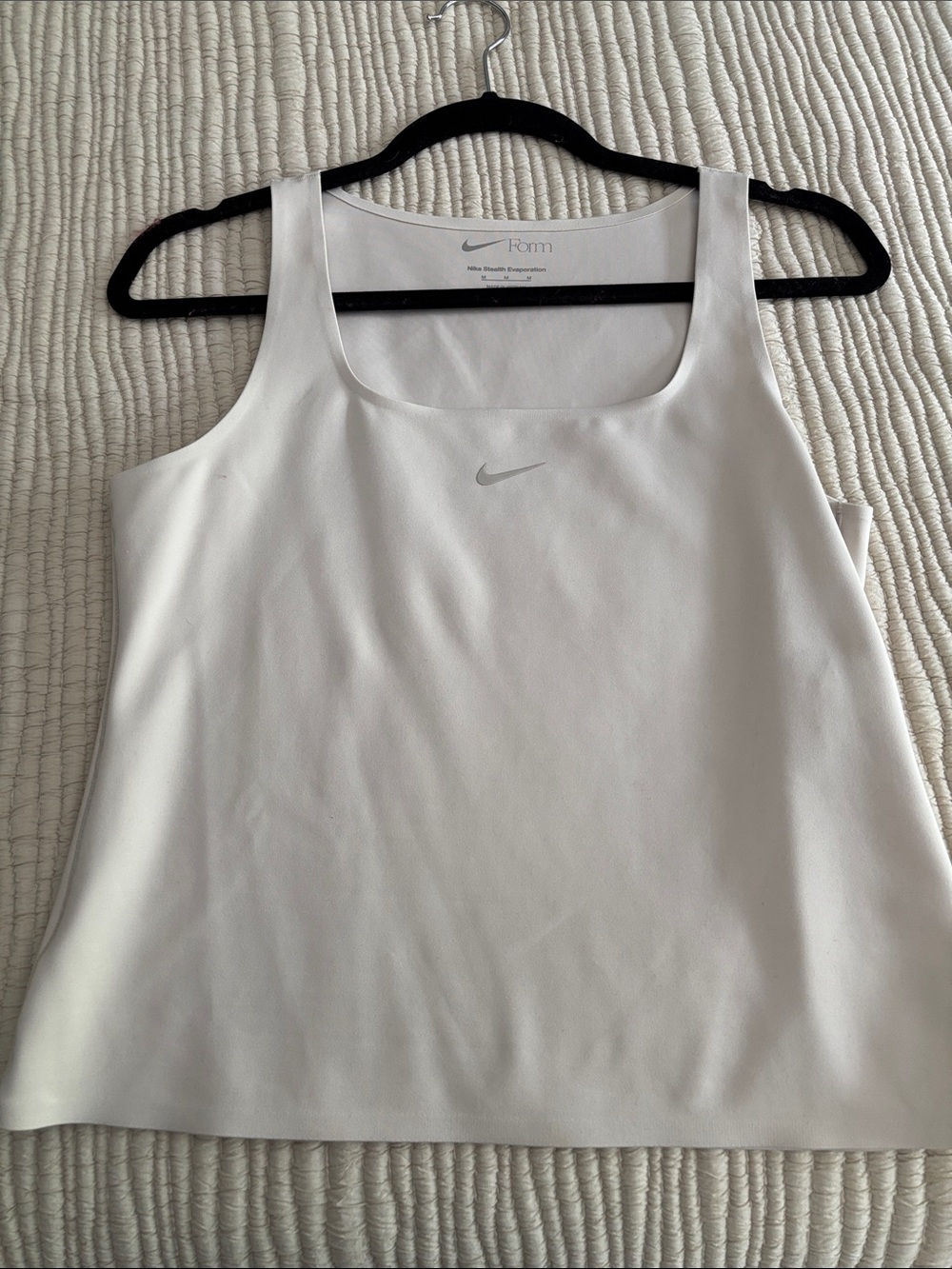 Nike Form cream Tank Top with Silver Swoosh